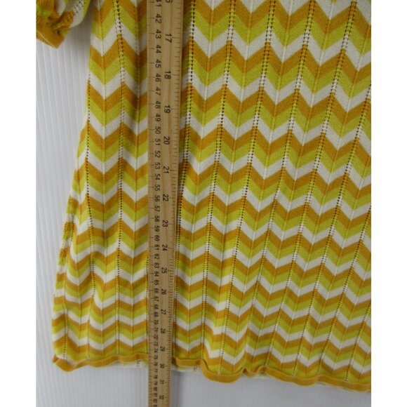 Alice Olivia Dress XS A-Line Mini Pullover Chevron Puff Sleeve - Picture 4 of 11